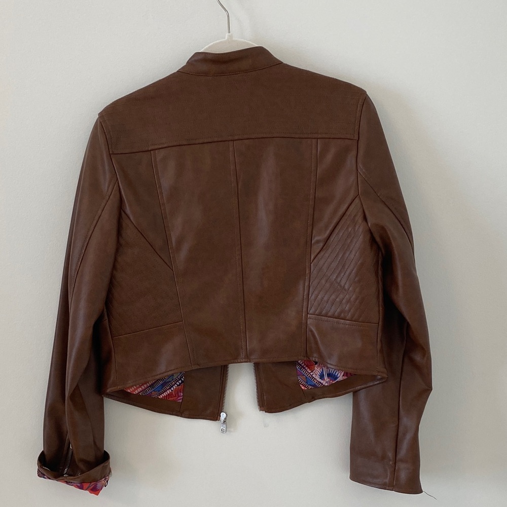 Brown Artificial Leather Jacket - image 4